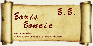 Boris Bončić vizit kartica